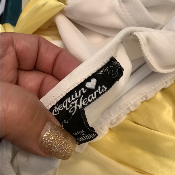 Sequin Hearts dress Grecian Look white formal or party 🎉 look soft material <7> - Picture 8 of 11